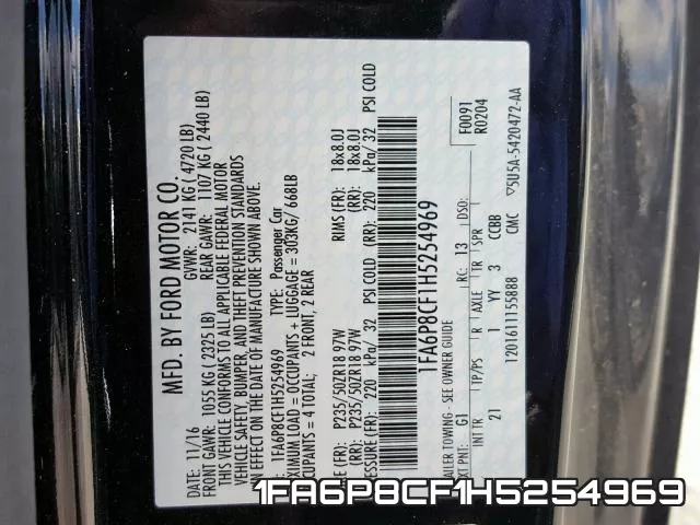 1FA6P8CF1H5254969 фото 2