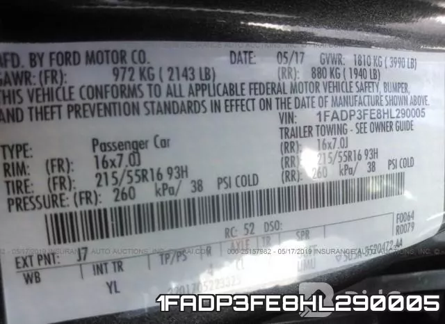 1FADP3FE8HL290005 фото 10