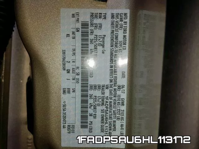 1FADP5AU6HL113172 фото 2