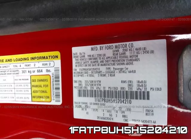 1FATP8UH5H5204210 фото 9