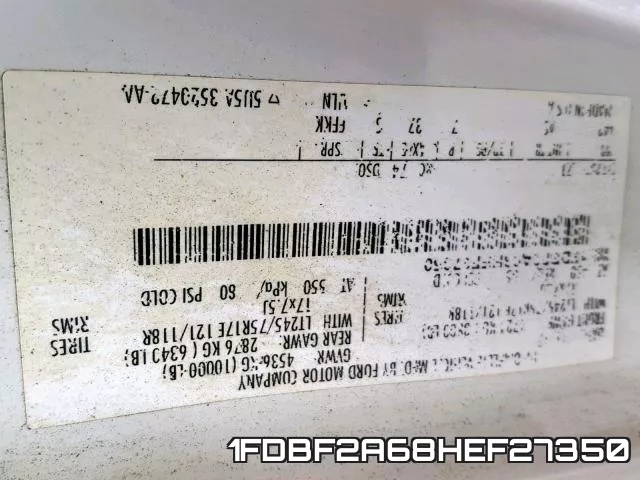 1FDBF2A68HEF27350 фото 2