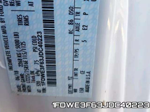 1FDWE3F63JDC40223 фото 2