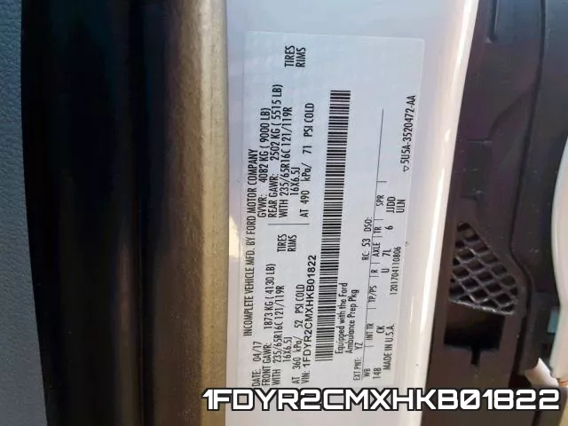 1FDYR2CMXHKB01822 фото 2