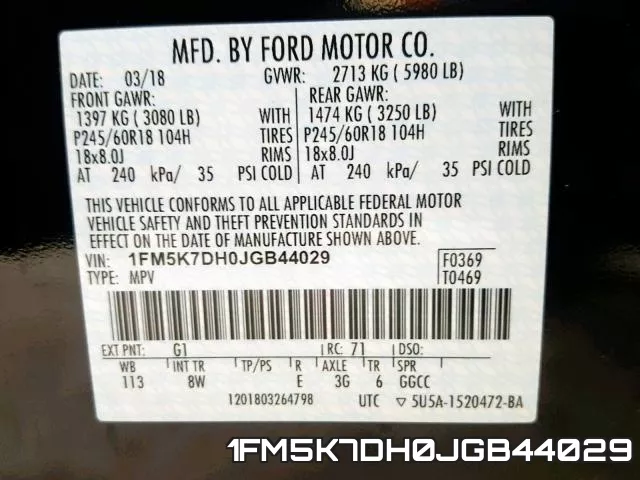 1FM5K7DH0JGB44029 фото 2