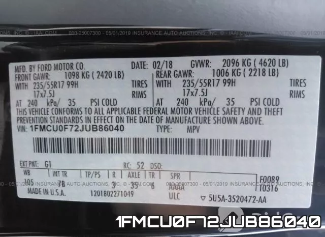 1FMCU0F72JUB86040 фото 10