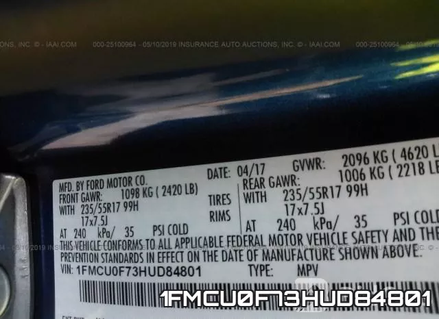 1FMCU0F73HUD84801 фото 10