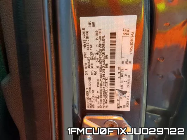 1FMCU0F7XJUD29722 фото 2