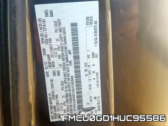1FMCU0GD1HUC95586 фото 2