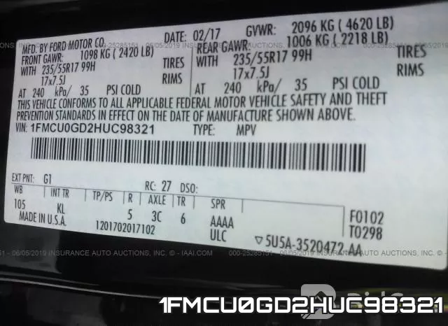 1FMCU0GD2HUC98321 фото 10