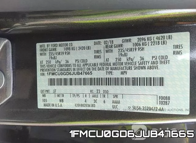 1FMCU0GD6JUB47665 фото 10