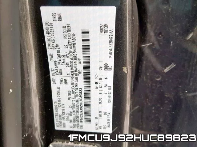 1FMCU9J92HUC89823 фото 2