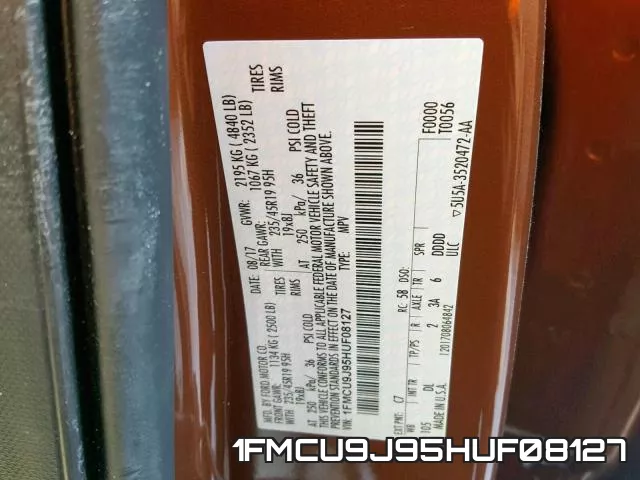 1FMCU9J95HUF08127 фото 2