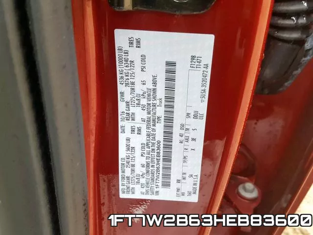 1FT7W2B63HEB83600 фото 2