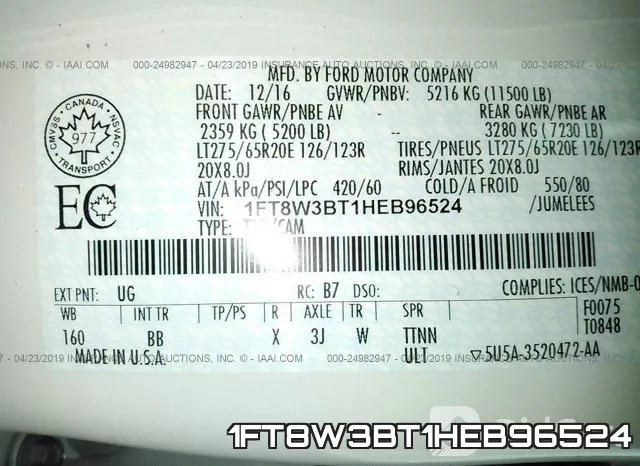 1FT8W3BT1HEB96524 фото 9