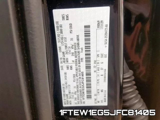 1FTEW1EG5JFC81405 фото 2