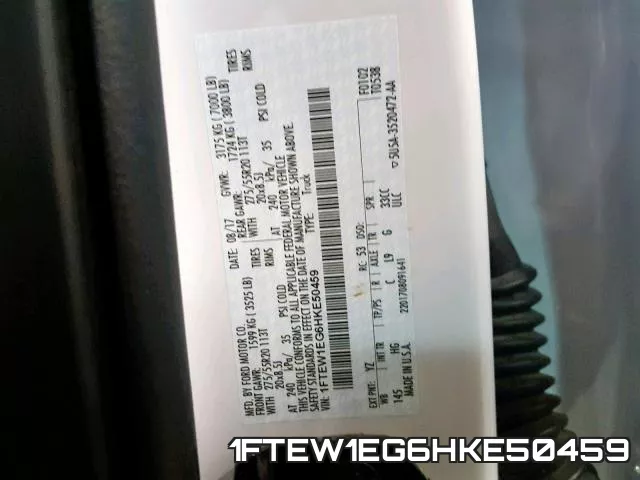 1FTEW1EG6HKE50459 фото 2