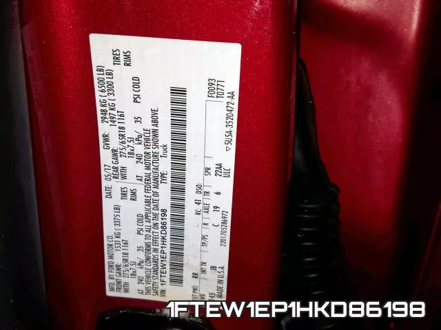1FTEW1EP1HKD86198 фото 2