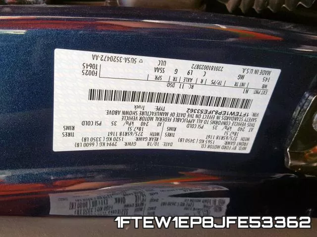 1FTEW1EP8JFE53362 фото 2