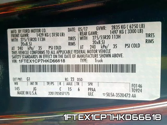 1FTEX1CP7HKD66618 фото 2