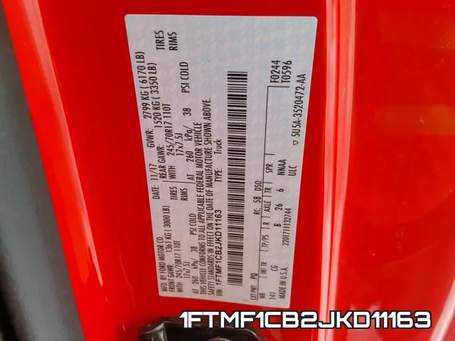 1FTMF1CB2JKD11163 фото 2