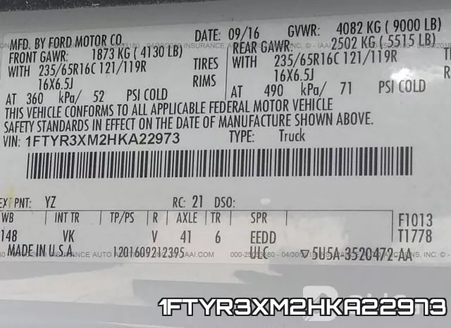 1FTYR3XM2HKA22973 фото 10