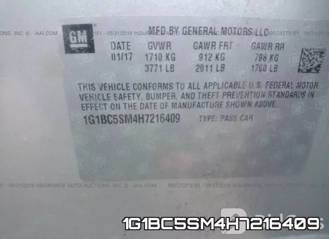 1G1BC5SM4H7216409 фото 10