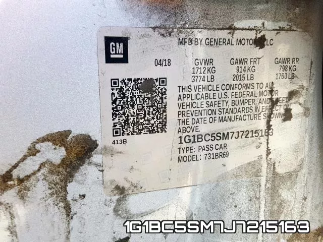 1G1BC5SM7J7215163 фото 2