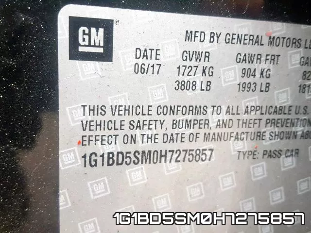 1G1BD5SM0H7275857 фото 2