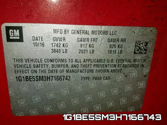 1G1BE5SM3H7166743 фото 2