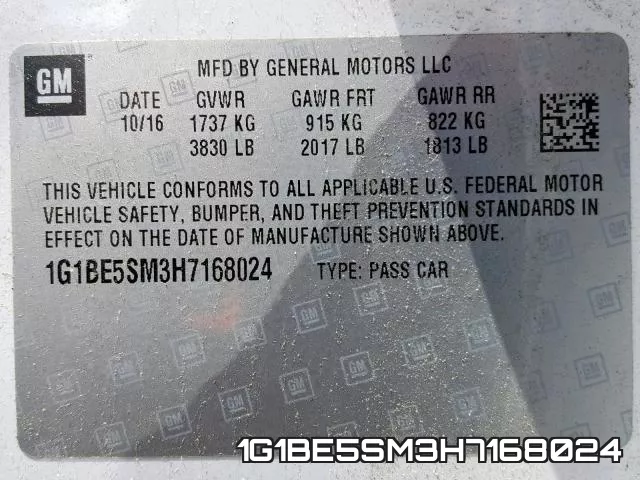 1G1BE5SM3H7168024 фото 2