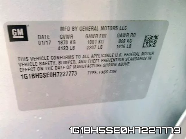 1G1BH5SE0H7227773 фото 2
