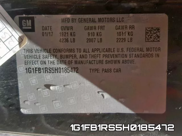 1G1FB1RS5H0185472 фото 2