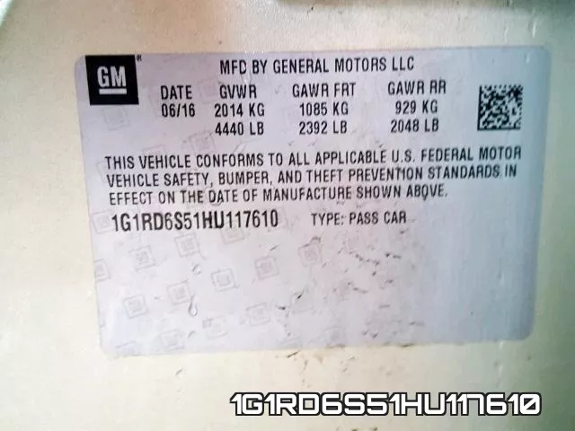 1G1RD6S51HU117610 фото 2
