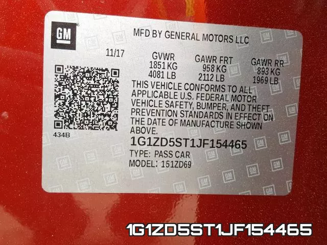 1G1ZD5ST1JF154465 фото 2