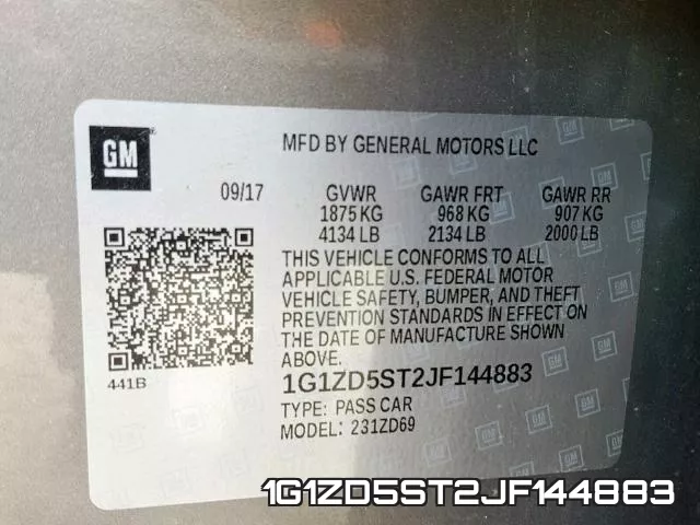 1G1ZD5ST2JF144883 фото 2