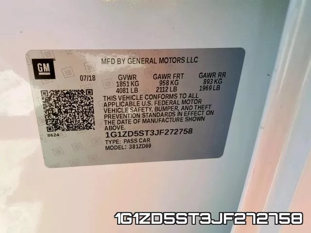 1G1ZD5ST3JF272758 фото 2