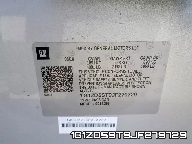 1G1ZD5ST9JF279729 фото 2