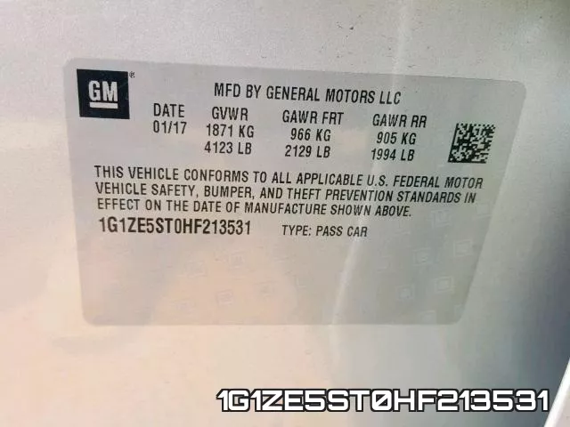 1G1ZE5ST0HF213531 фото 2