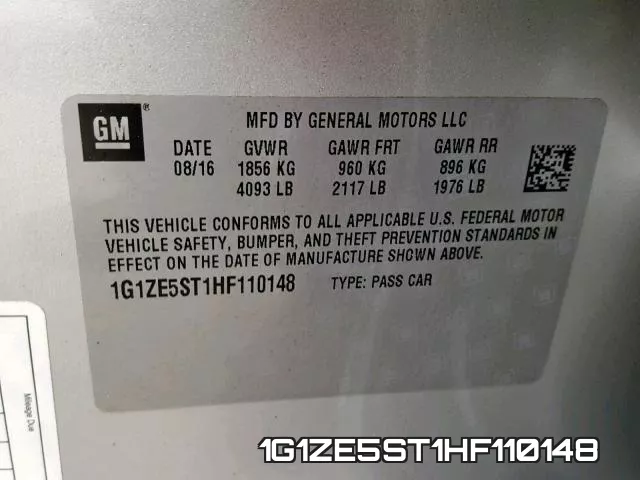 1G1ZE5ST1HF110148 фото 2