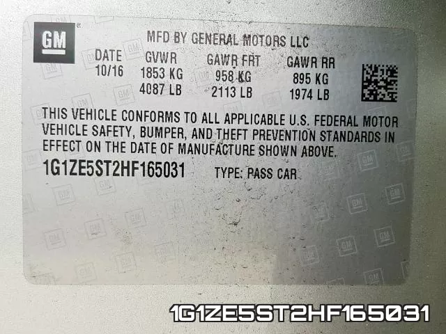 1G1ZE5ST2HF165031 фото 2