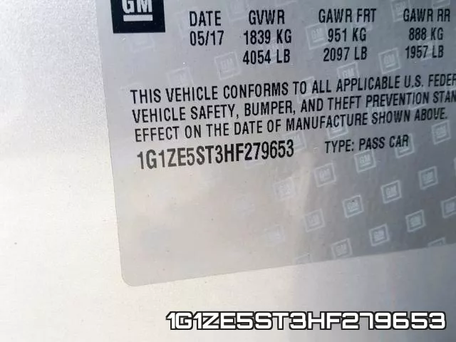 1G1ZE5ST3HF279653 фото 2