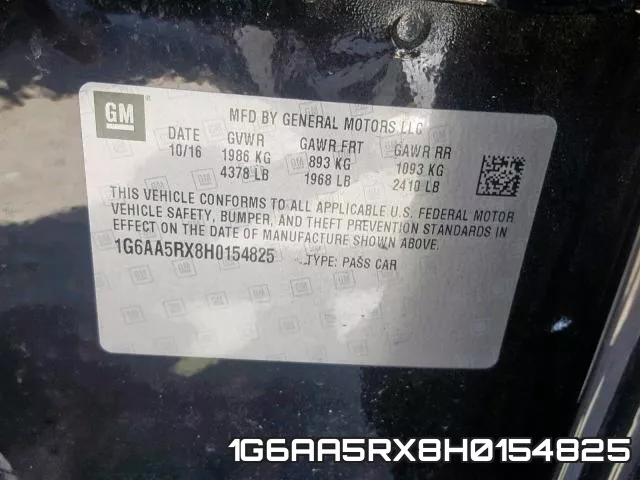 1G6AA5RX8H0154825 фото 2