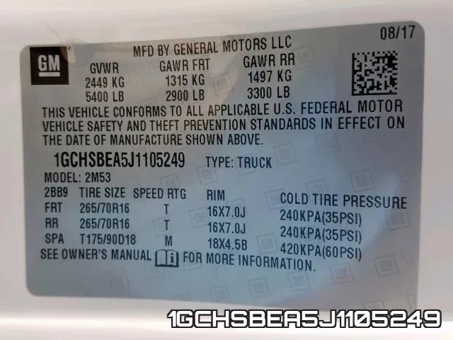 1GCHSBEA5J1105249 фото 2
