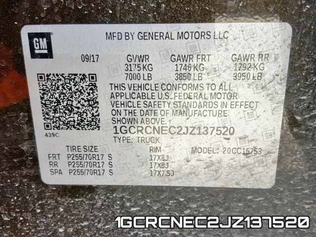 1GCRCNEC2JZ137520 фото 2