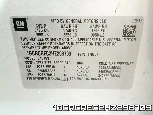 1GCRCREC2HZ298709 фото 2