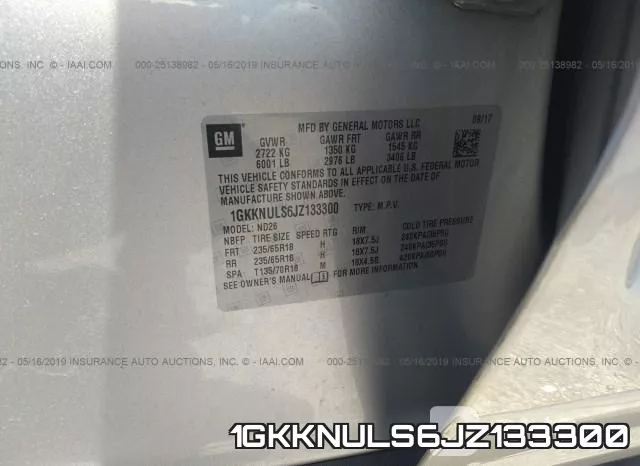 1GKKNULS6JZ133300 фото 10