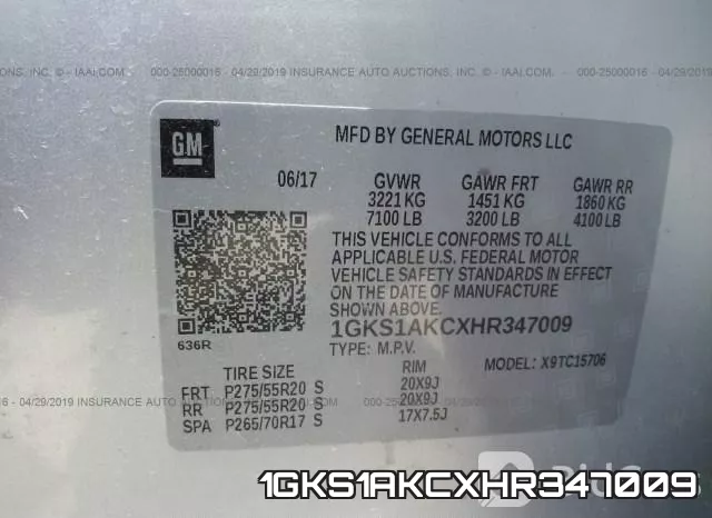 1GKS1AKCXHR347009 фото 10