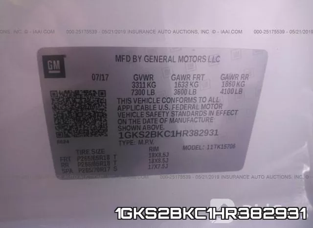 1GKS2BKC1HR382931 фото 10
