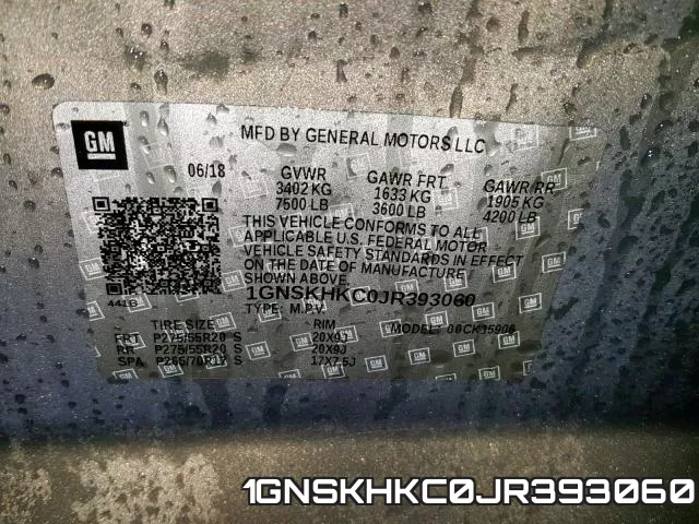 1GNSKHKC0JR393060 фото 2