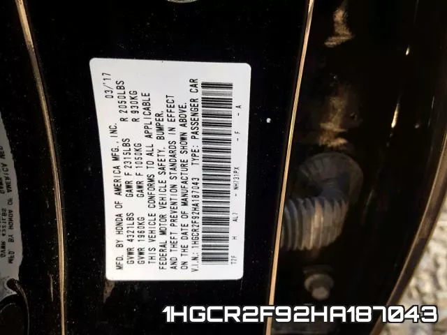 1HGCR2F92HA187043 фото 2